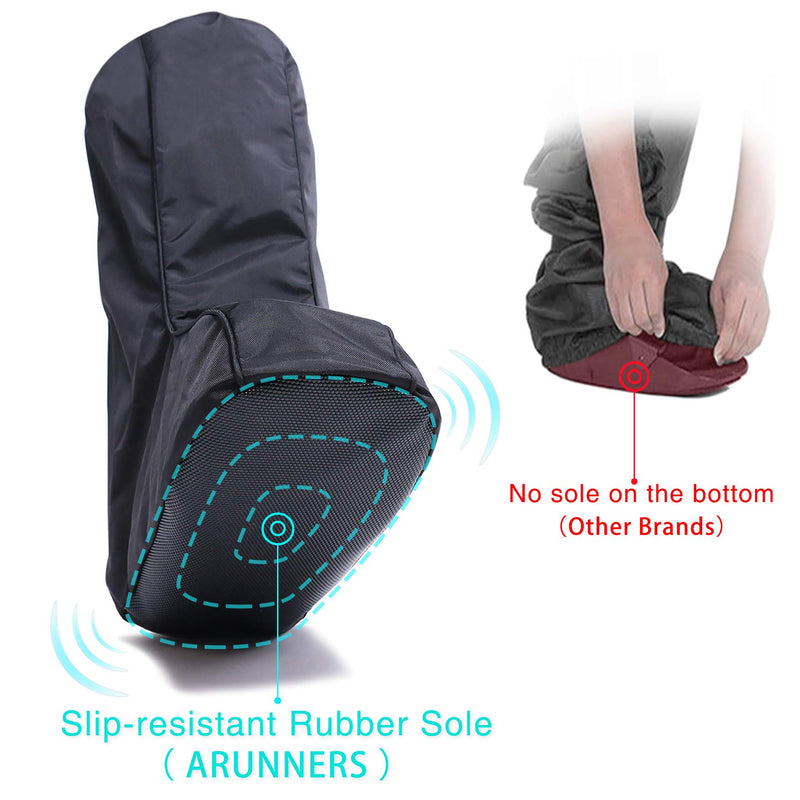 [Australia] - ARUNNERS Walking Boot Cover for Medical Brace Orthopedic and Fracture Cast with Integrative Slip-Resistant Rubber Sole (Black, Tall, Medium) Medium (Pack of 1) 