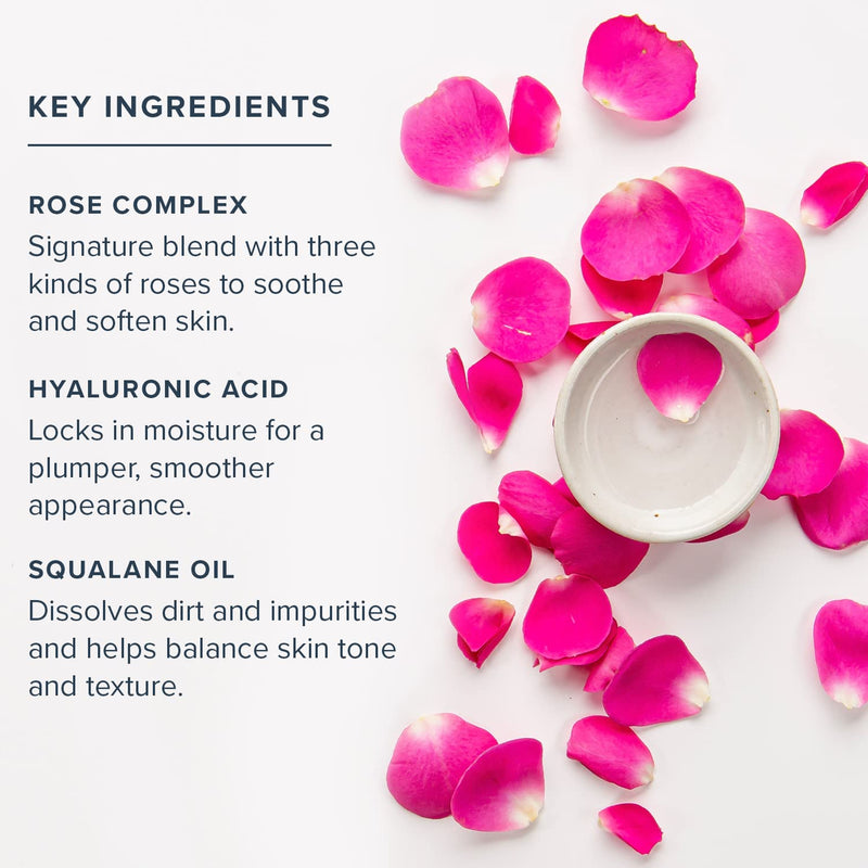 [Australia] - Heritage Store Rosewater Facial Cleanser, pH Balanced Milk Wash Purifes & Nourishes with Squalane & Rose Complex, Dry to Combination Skin Care, 60-Day Money-Back Guarantee, Vegan & Cruelty Free, 4oz 