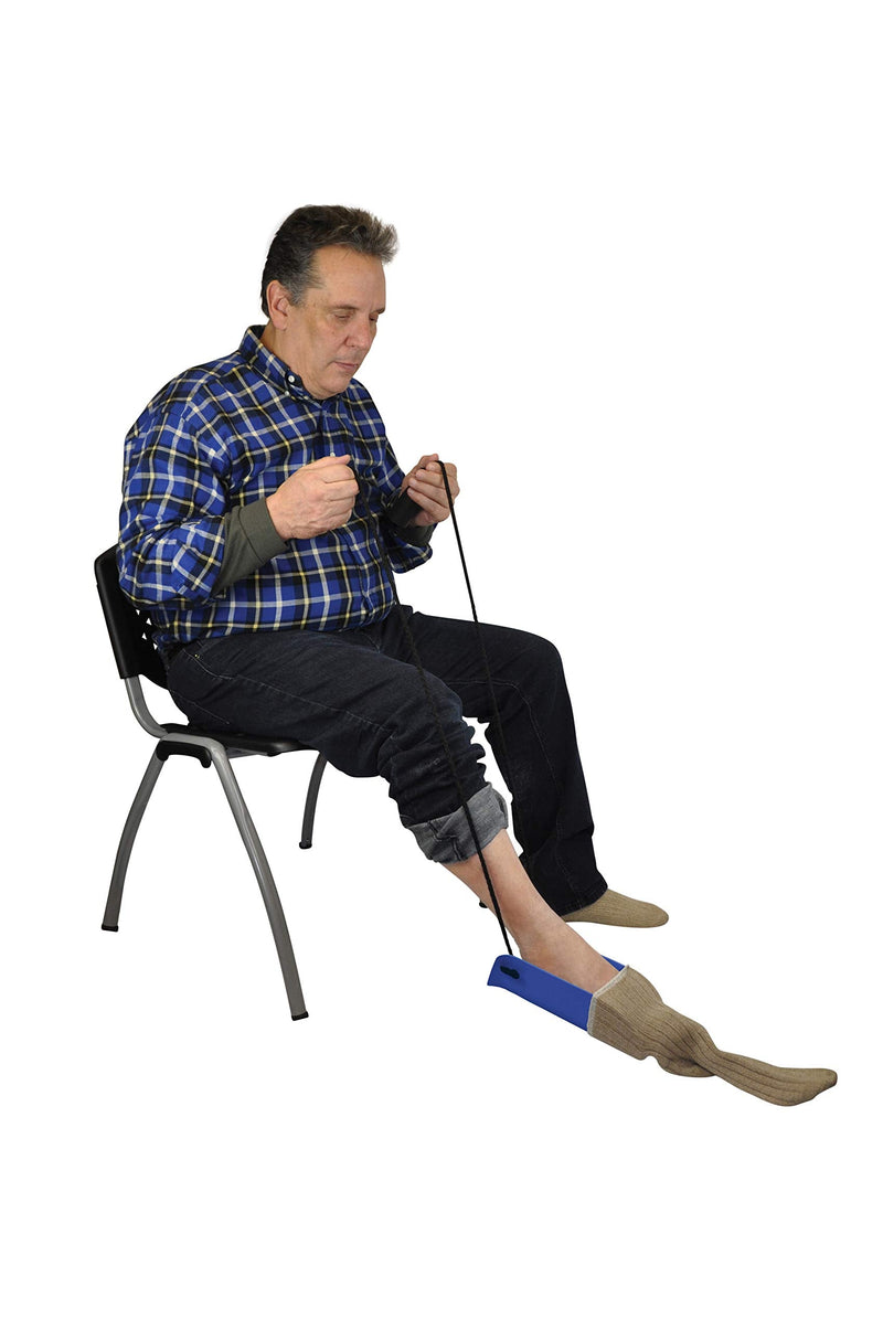 [Australia] - Blue Jay An Elite Healthcare Brand Get Your Sock On Formed Sock Aid for Undergoing Recovery Patients with Large Foam Handles and Wide Molded Plastic Frame | 30 inches Cord Length 