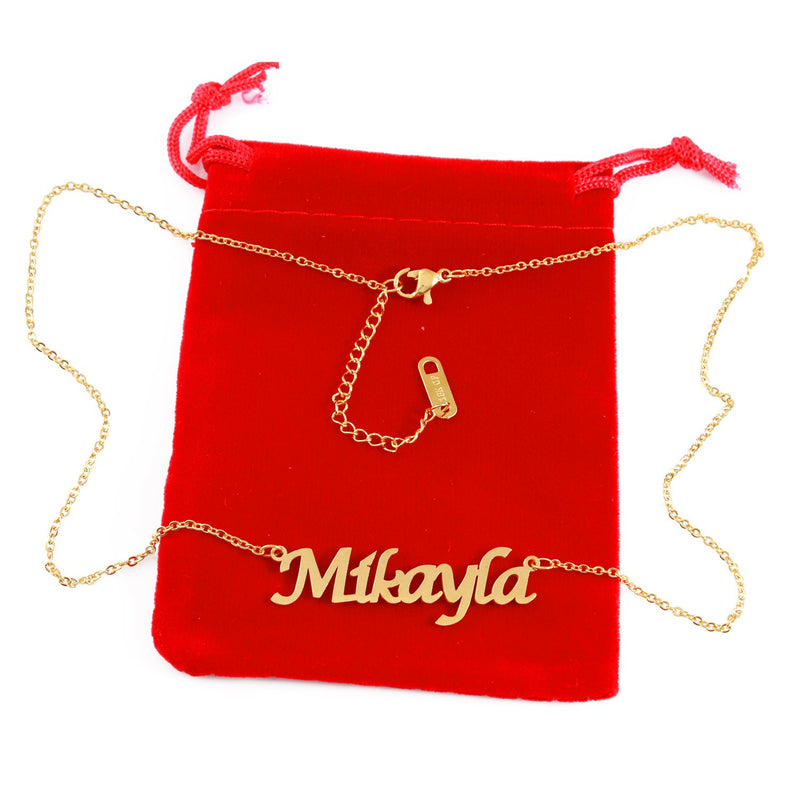 [Australia] - Mikayla Name Necklace Personalized 18ct Gold Plated Dainty Necklace - Jewelry Gift Women, Girlfriend, Mother, Sister, Friend 