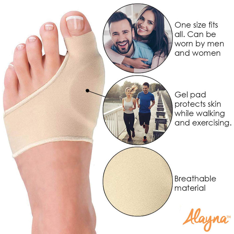 [Australia] - Alayna Bunion Corrector and Bunion Relief Sleeve Gel Pad Cushion Splint Orthopedic Bunion Protector for Men and Women, Hallux Valgus Corrector Bunion Guard, Bunion Pain Relief (2 PCS) (Large) 