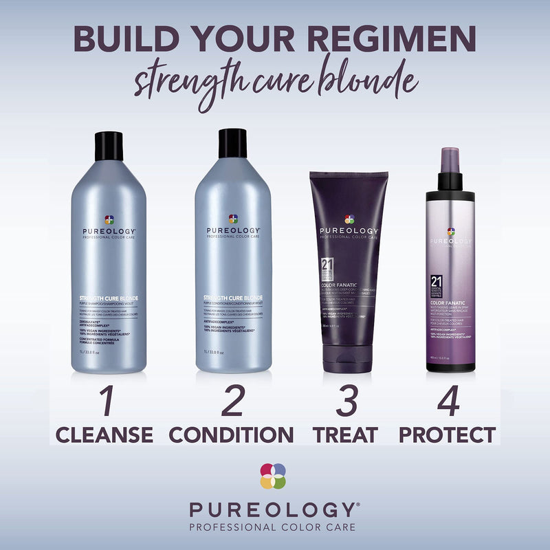 [Australia] - Pureology | Strength Cure Best Blonde Purple Conditioner | Restore & Tone for Brassy Blonde Hair | Vegan 1000ml 