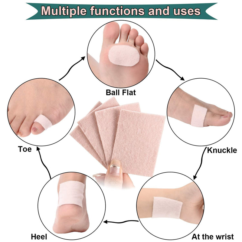 [Australia] - 30 Pieces Blister Prevention Patches Tape and 1 Roll Foot Adhesive Roll Sticker, Soft and Comfortable, 2'' x 5 Yards, Moleskin to Reduce Friction, Thin and Flexible 