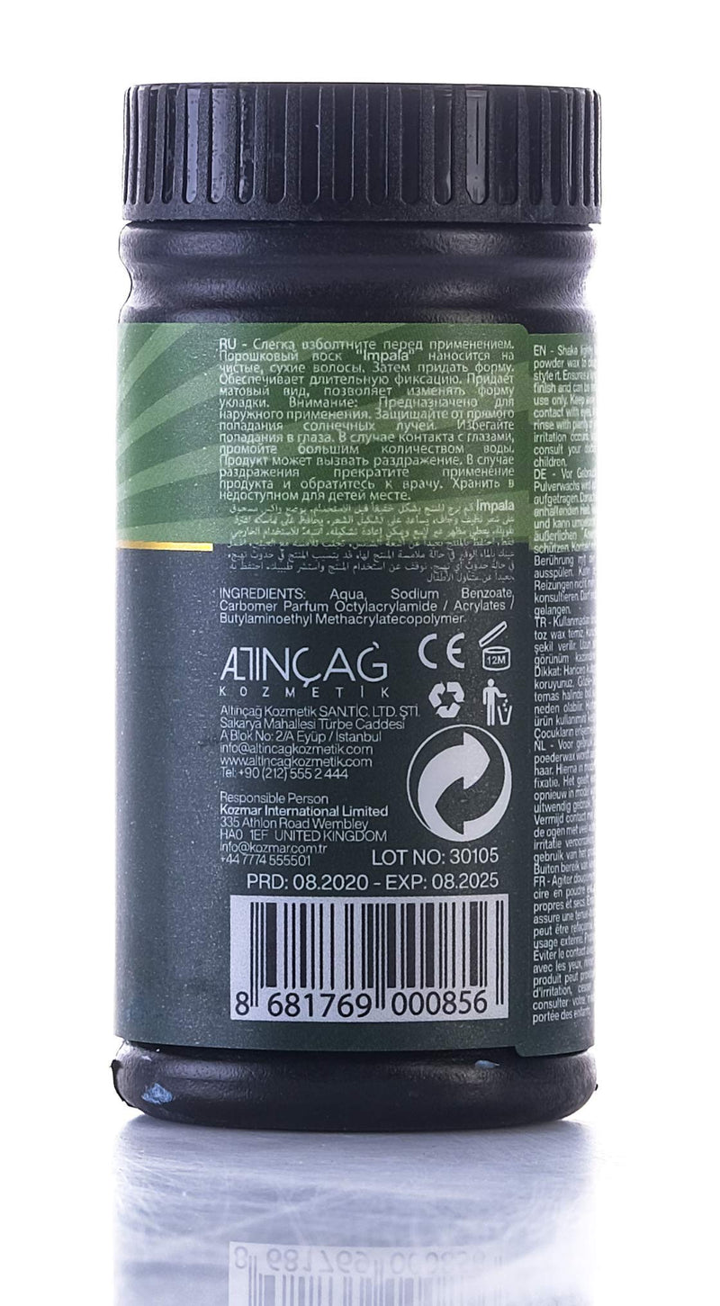 [Australia] - impala Hair Styling Texturising Powder - Instant Volume, Thickening and Style for All Hair Types, with Strong Matte Finish - Light Hold 20gr 