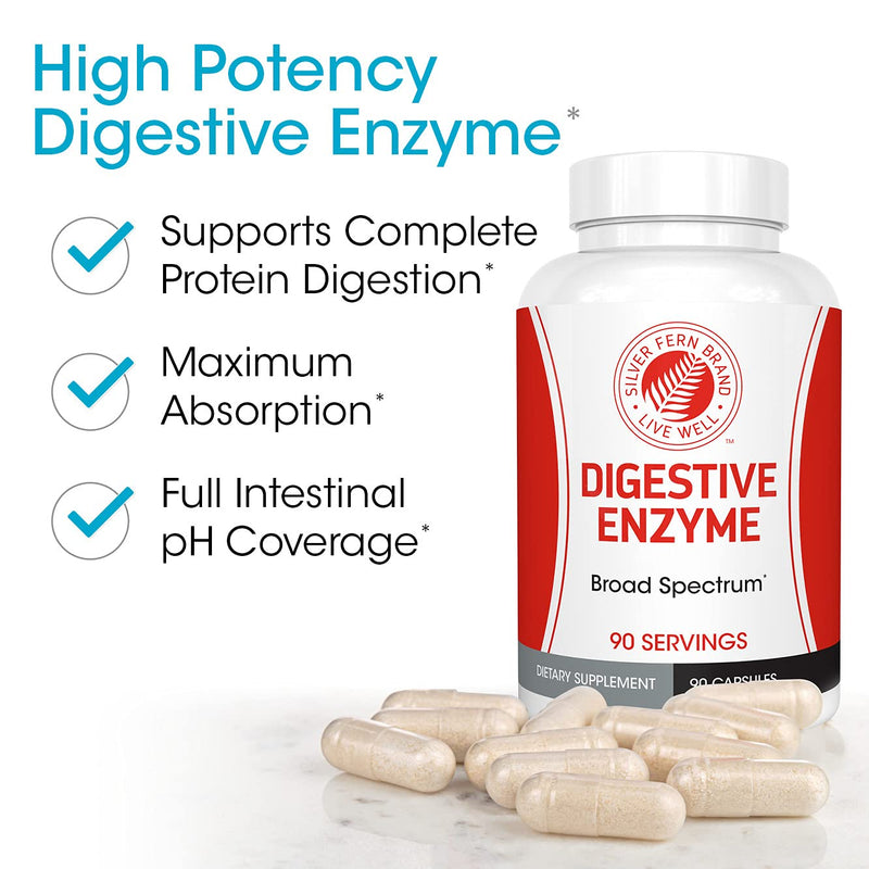 [Australia] - Silver Fern Brand Ultimate High Potency Digestive Enzyme Supplement - 2 Bottles - 100% Intestinal Coverage - Digestive Comfort - Improve Food Tolerability 