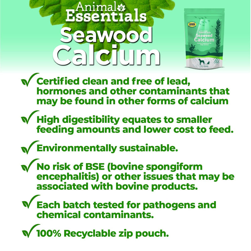 [Australia] - Animal Essentials Seaweed Calcium Supplement for Dogs & Cats, 12 oz - Iceland Seaweed Magnesium, Boron, Zinc 
