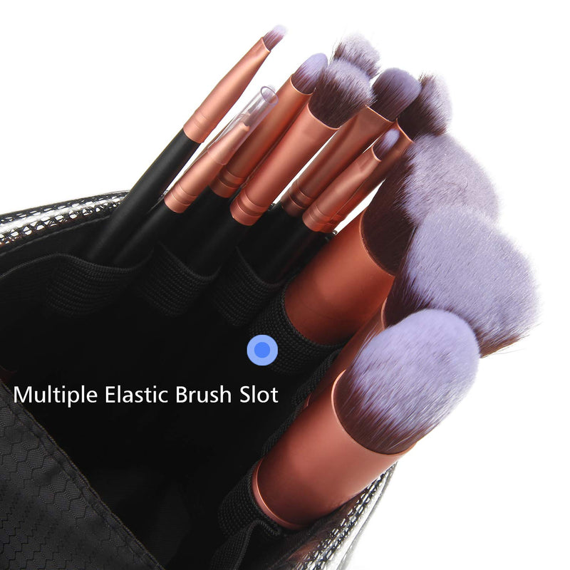 [Australia] - Makeup Brush Organzier Bag,High Capacity Portable Stand-Up Makeup Brush Holder,Professional Artist Makeup Brush Sets Case Waterproof Dust-proof Makeup Brush Cup 1Black Small 