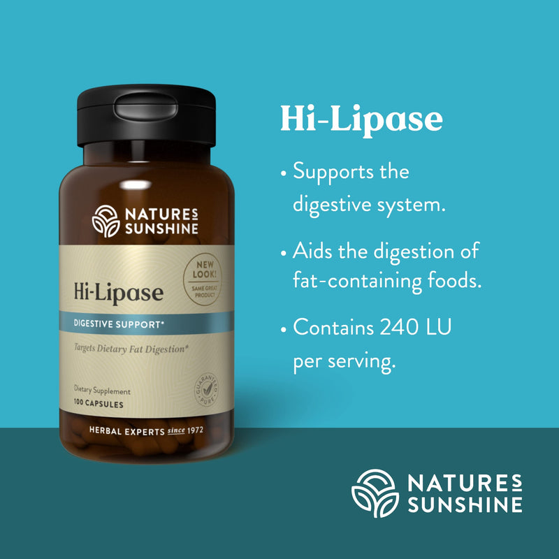 [Australia] - Nature's Sunshine Hi Lipase Dietary Supplement 100 Capsules 