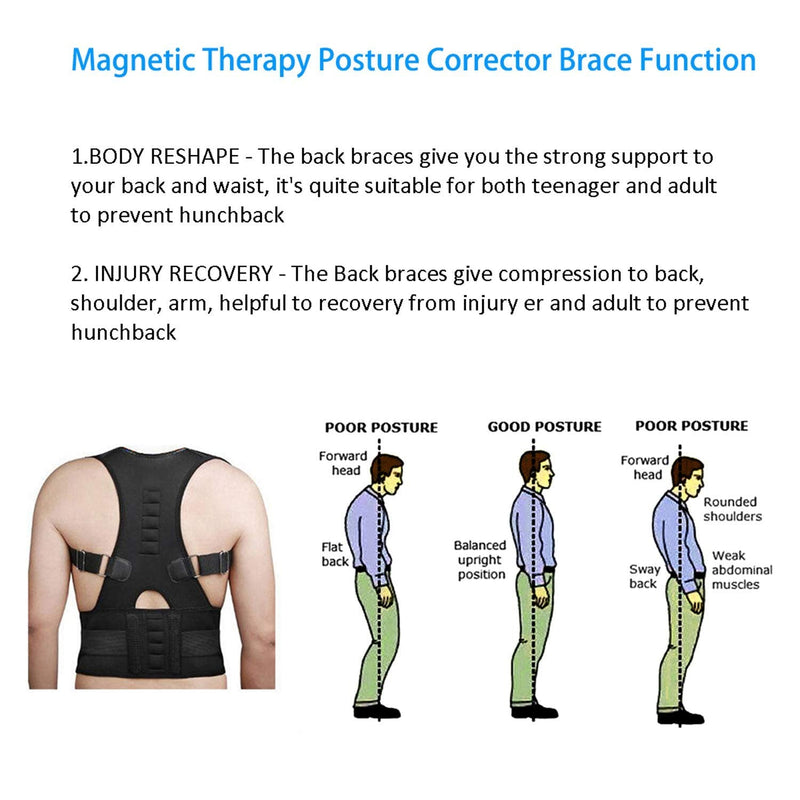 [Australia] - Magnetic Therapy Posture Support Back Brace -FDA Approved Medical Grade Adjustable Posture Corrector Brace Shoulder Back Support Belt- Relieves Neck, Back and Spine Pain (XL) 