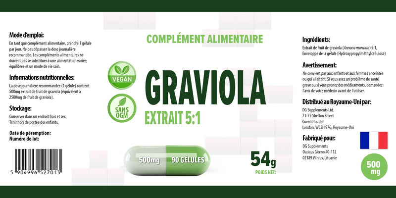 [Australia] - Hepatica Graviola Fruit Extract 2500mg Equivalent (500mg of 5:1 Extract) 90 Vegan Capsules, 3rd Party lab Tested, High Strength Supplement, Gluten and GMO Free 