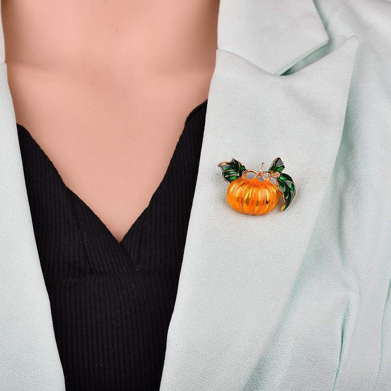 [Australia] - malyunin Pack of 2 Enamel Pumpkin Brooch Pins Set Lapel Pin for Women Girls Black Witch Broaches Style #1 