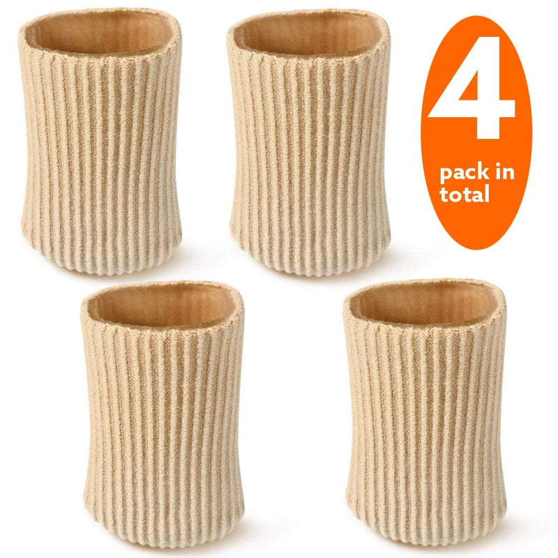 [Australia] - Gel Toe Caps,4 Pcs/Pack for Big Toes, Toe Covers,Toe Protectors,Toe Sleeves,for Corns Remover, Callus Cushion, Bunion Treatment (Brown) Brown 
