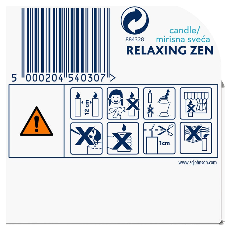 [Australia] - glade Scented Candle, Air Freshener Wax Candle for Aromatherapy, 120 g, 30-Hour Burn Time, Relaxing Zen, 1 Candle, Packaging May Vary 