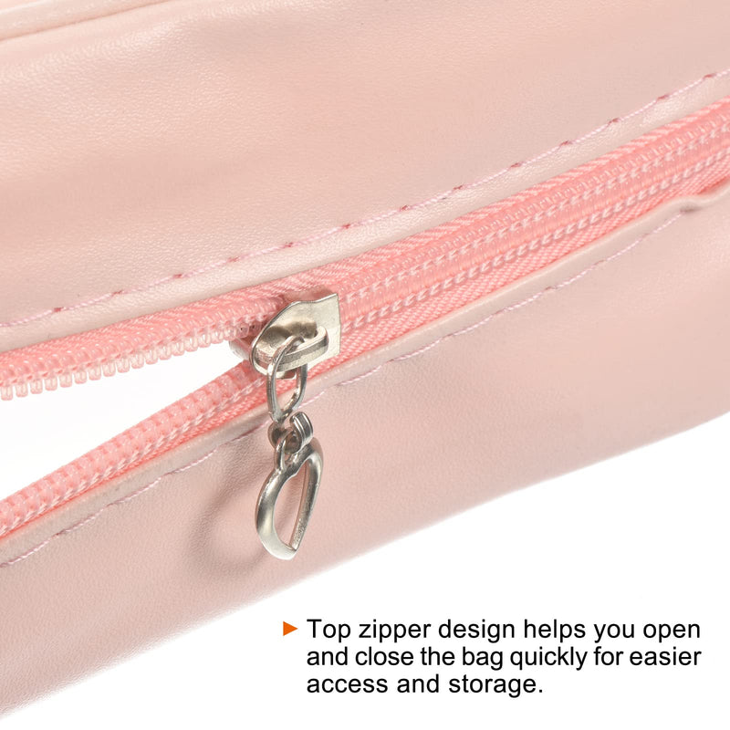 [Australia] - PATIKIL 4.7"x8.3"x2.8" Clear Toiletry Bag, 3 Pack PVC Makeup Bags Cosmetic Pouch with Zipper Handle for Travel Home Storage, Pink 