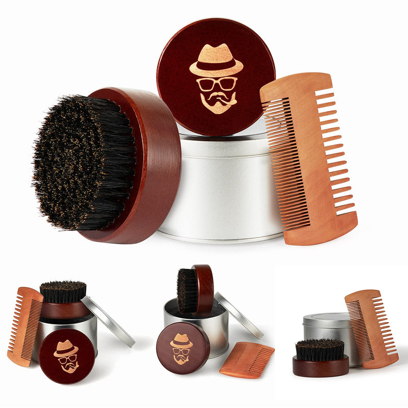 [Australia] - Beard Brush, 100% Boar Bristle Black Walnut Wood Beard Comb Brush for Men To Tame and Soften Your Facial Hair from Sofmild 