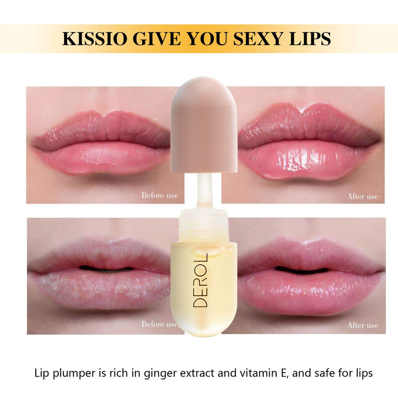 [Australia] - KISSIO Lip Plumper,Natural Lip Plumper,derol Lip Plumper Set,lip plumping lip gloss,lip plumper gloss,Lip Enhancer Make Lips Fuller and Moisturizing 5.5ml,Beautiful Fuller,Lip Mask 02#Light color 