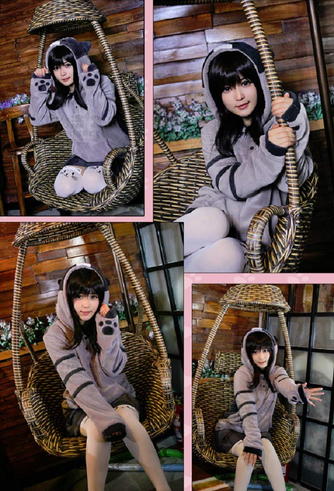 [Australia] - GK-O Women Cute Hooded Cat Ears Hoodie Girl Pullover Jacket Sweatshirt Coat Anime Medium 