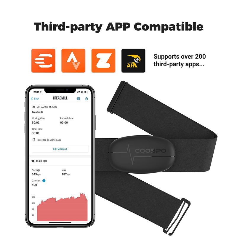 [Australia] - COOSPO Heart Rate Monitor Chest Strap, H6 HRM Bluetooth ANT+ HR Sensor, for Running Cycling Gym Sports Fitness Training Real Time Heart Rate Monitor Tracking 