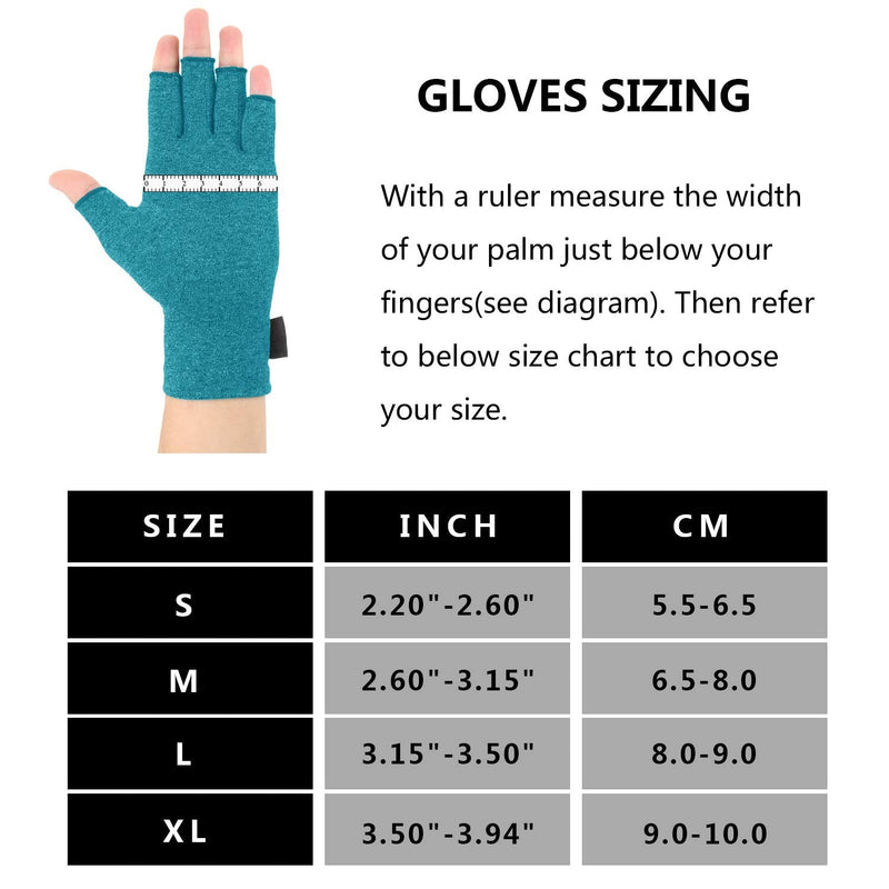[Australia] - 2 Pairs Arthritis Gloves, Compression Gloves for men and women (Medium (2 Pair), Blue+red) Medium (2 Pair) 