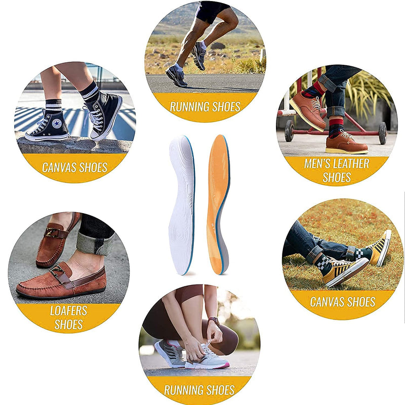 [Australia] - ORHILYA Plantar Fasciitis Pain Relief Men Orthotics Insole Arch Support Work Shoes Boot Insert Flat Feet Women Heel Spur Sole Orthopedic Pad for Pronation Absorbant Shock Athletic Cushion MEN (10-10 1/2) | WOMEN (12-12 1/2) --290MM-11.42" Yellow 
