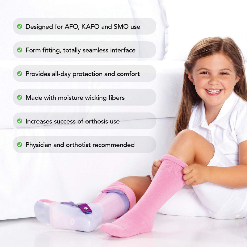 [Australia] - SmartKnit Seamless AFO Interface Socks 3 Pack - Adult Sizes XX-Large White/White/Gray 
