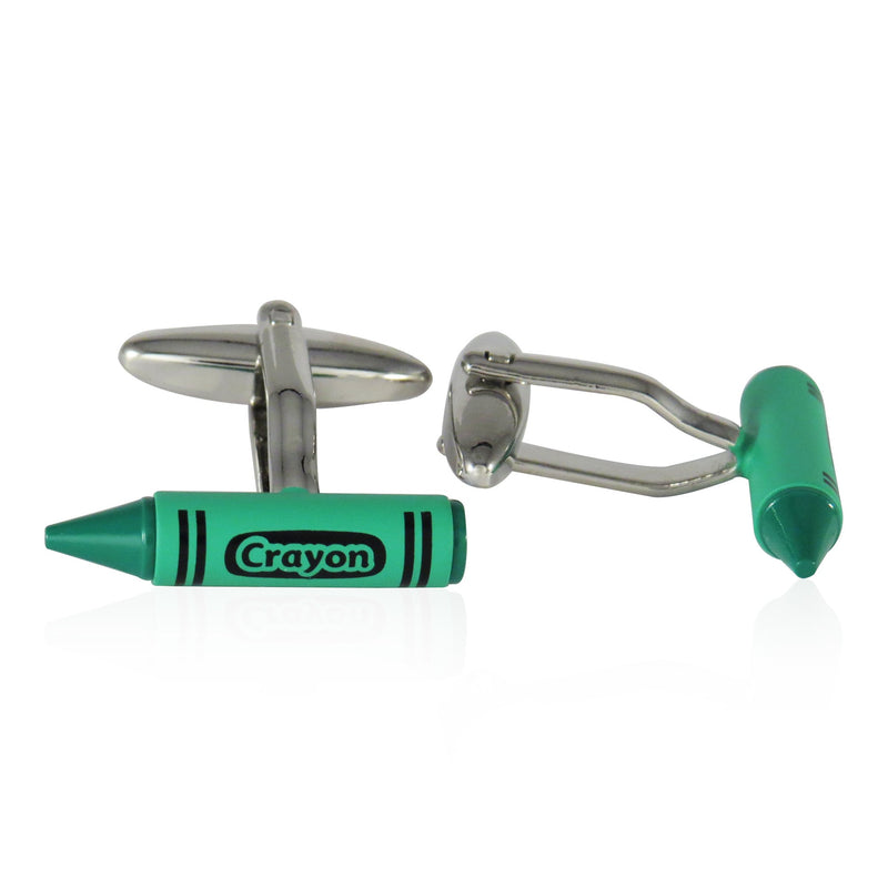 [Australia] - Cuff-Daddy Green Crayon Cufflinks with Presentation Box 