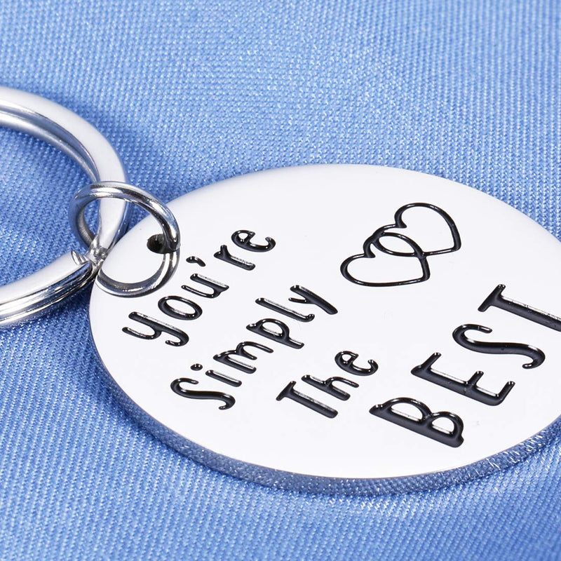 [Australia] - Couple Gifts for Him Her Wedding Anniversary Keychain for Boyfriend Girlfriend Birthday Best Friend Graduation for Schitts C Fans Lover Husband Wife Women Men You’re Simply The Best Keyring 