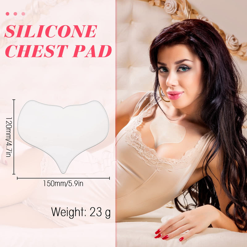 [Australia] - Chest Wrinkle Pad Reusable Silicone Chest Pad Transparent Silicone Wrinkle Patch Overnight Cleavage Decollete Patch Smooth The Skin Silicone Pad for Women Girls Skin Makeup Accessories, 5.9 x 4.7 Inch 