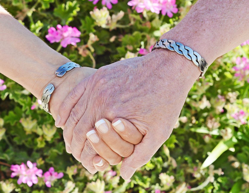 [Australia] - Copper Magnetic Bracelet in Woven Design with a Pewter Finish for Men and Women (Large) L (Pack of 1) 
