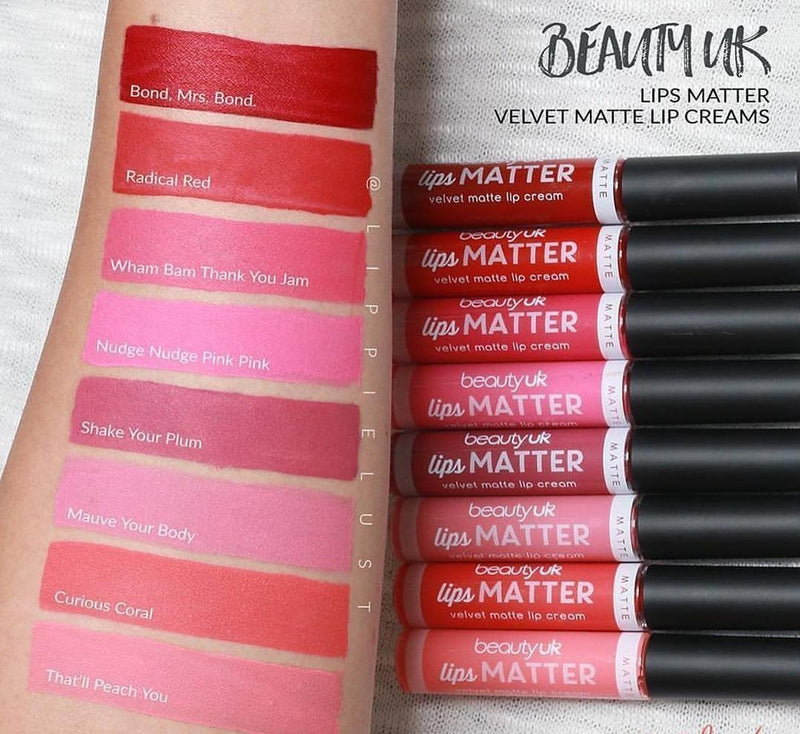 [Australia] - Beauty UK Long Lasting Matte Cream Lipstick Lips Matter - No.4 Shake your Plum 