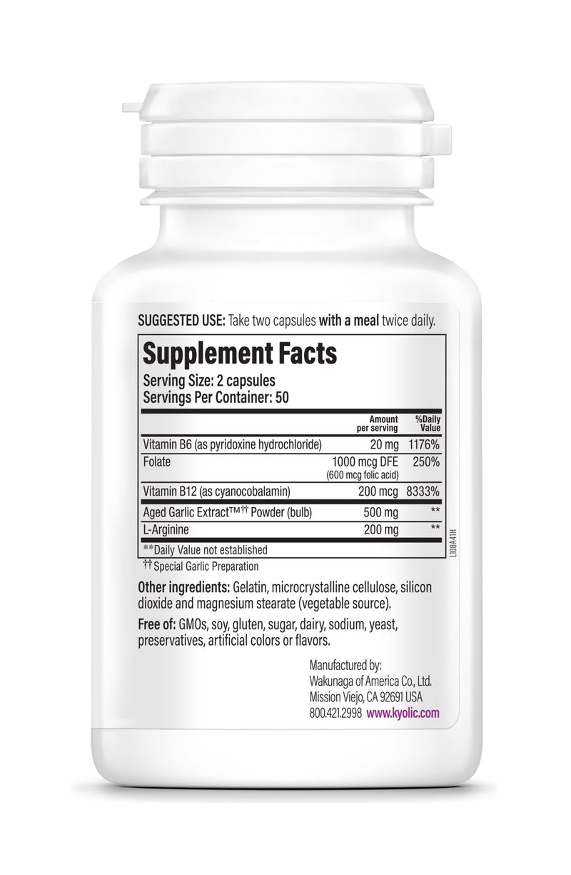 [Australia] - Kyolic Aged Garlic Extract Formula 108, Total Heart Health, 100 Capsules Formula 108 Capsules 100 Count (Pack of 1) 