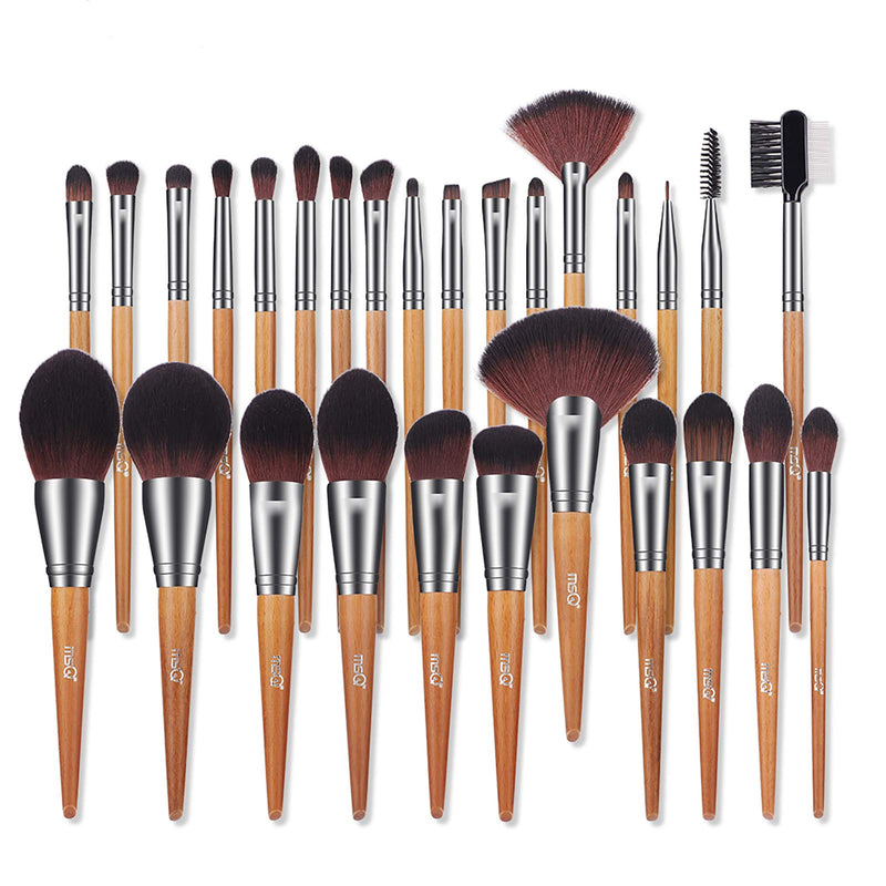 [Australia] - Makeup Brushes MSQ 28pcs Professional Beauty Brushes Sets with Luxury Makeup Bag (Foundation, Powder, Eyeshadow, Blush, Blending, Creams & Lip Brush) 28PCS with Bag 