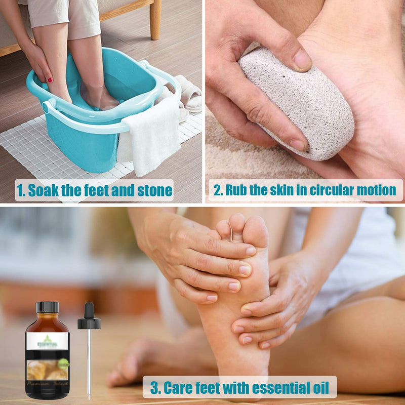 [Australia] - Pumice Stone 2Pcs, Natural Lava Pumice Stone for Feet/Hands/Body, White Calluse Remover/Foot Scrubber Stone for Dead/Hard Skin, Foot File for Men/Women by MAYKI Grey 
