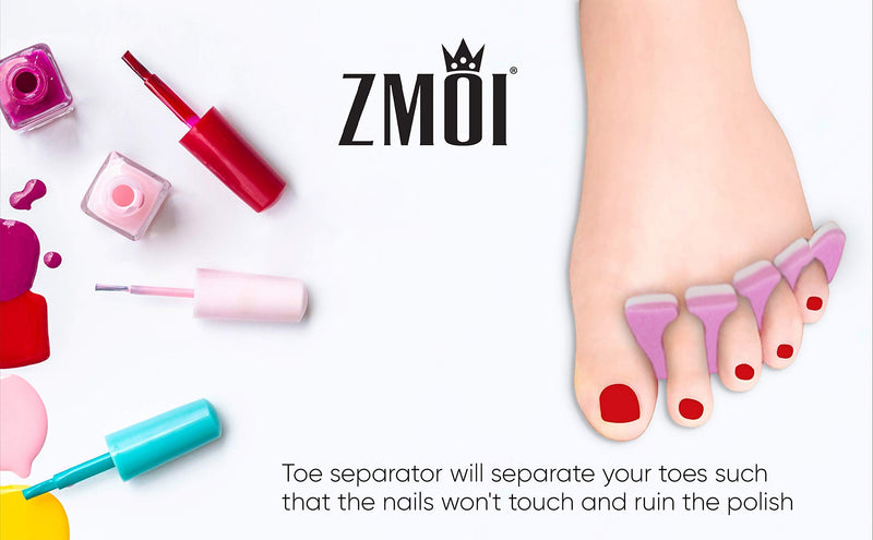 [Australia] - ZMOI 120 PCS Premium Pedicure Toe Separators - Soft & Durable Bulk Salon Pedicure Accessories - 4 Colors 