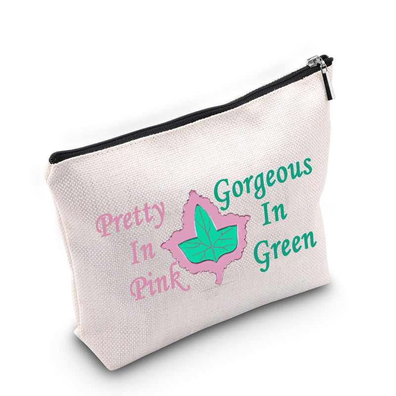 [Australia] - LEVLO Sorority Bags Pretty In Pink and Gorgeous In Green Makeup Bags Gift for Women Girl (Pretty In Pink) 