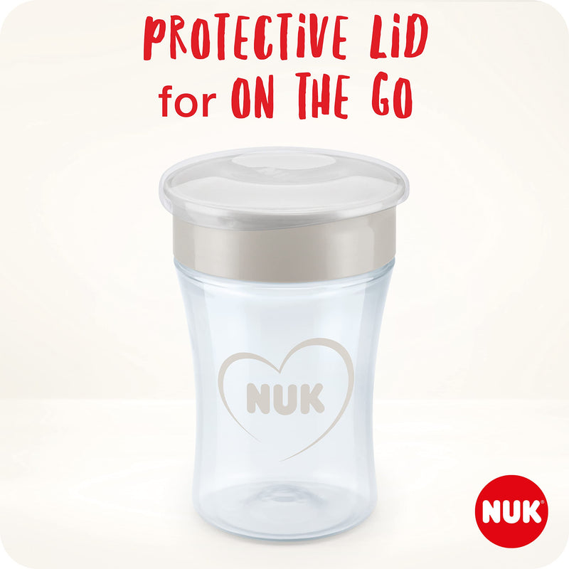 [Australia] - NUK Magic Cup Sippy Cup | 360° Anti-Spill Rim | 8+ Months | Leak-Proof & BPA-Free | 230 ml | Blue Cat Cat (Neutral) 