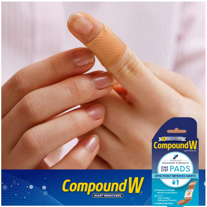 [Australia] - Compound W Wart Remover Maximum Strength One Step Pads, 14 Medicated Pads 