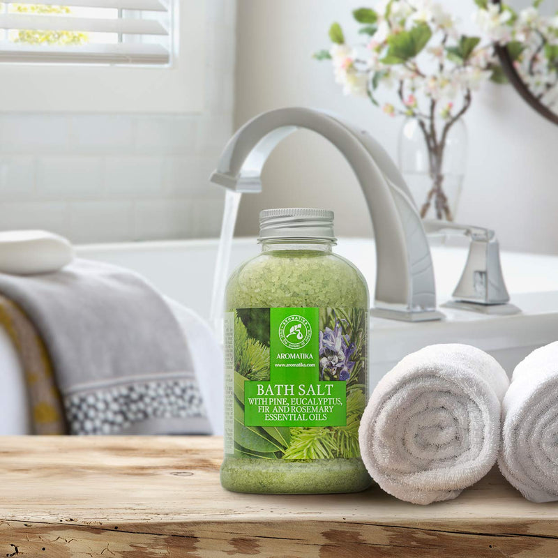 [Australia] - Sea Salt Bath 600 g with Pine - Eucalyptus - Fir & Rosemary Essential Oils - Bath Salts - Body Care - Good Sleep - Beauty - Bathing - Wellness - Relax - Aromatherapy - Spa 