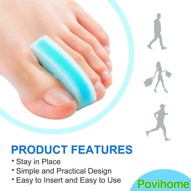 [Australia] - Povihome 10 Pack Foam Toe Spacers(2/5" Thick), 3-Layer Toe Separators - Large Size - to Align Crooked, Overlapping Toe, Relieve Corn, Blister and Reduce Toe Irritation 