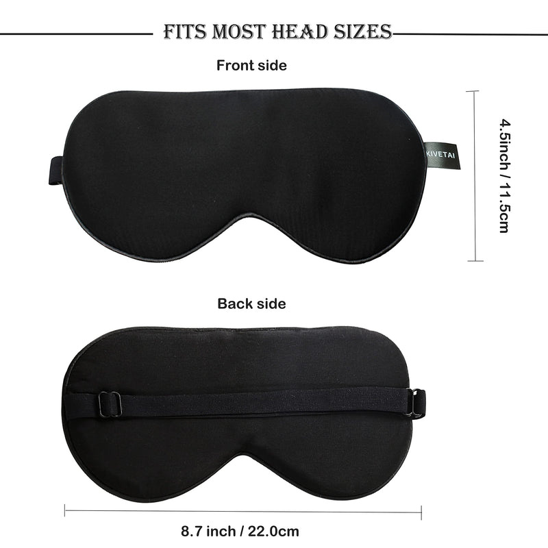 [Australia] - Silk Eye Mask 19MM Mulberry Silk Sleep Mask Sleeping Masks Silky Soft Blindfold Eyeshade Elastic Headband for Travel Naps Shift Work for Adult Black 