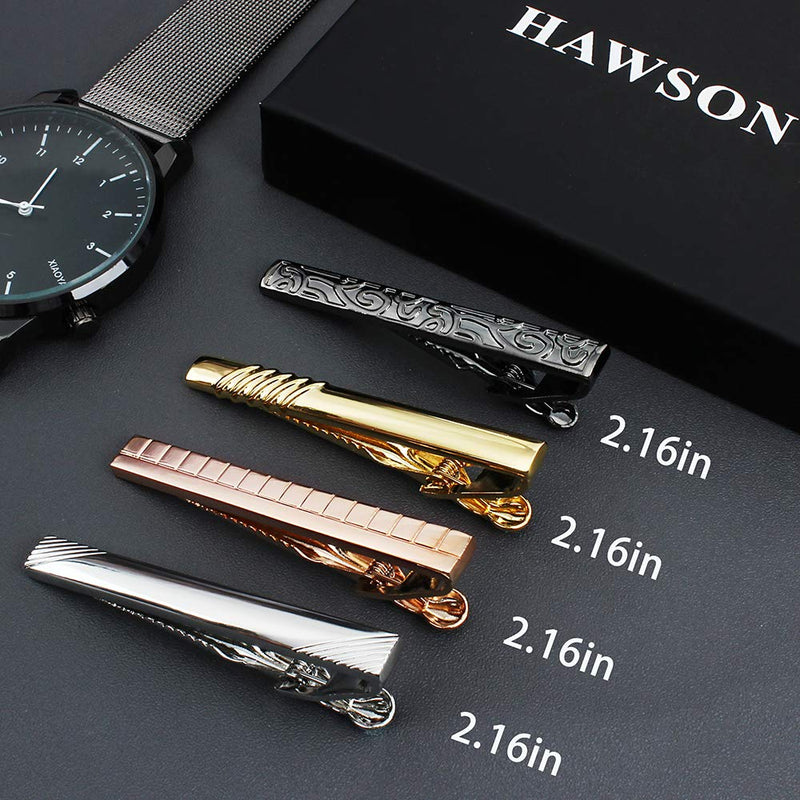 [Australia] - HAWSON 4 Pcs Tie Clip Set for Men - Best Gifts for Men 2040 