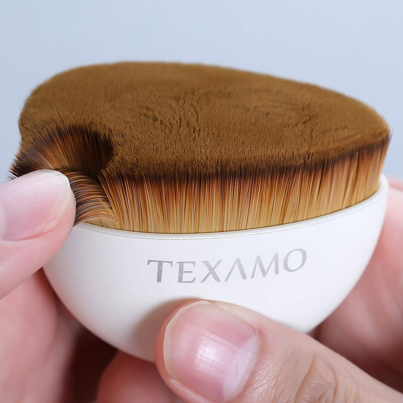 [Australia] - TEXAMO Flawless Brush, Foundation Brush Flat Top Kabuki Makeup for Face, Blending Liquid Cream Powder Brush, Momma Brush with Case, White Face & Body 