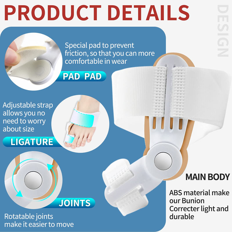 [Australia] - JANMISI Bunion Corrector, Orthopedic Bunion Splint for Men and Women, Big Toe Hallux Valgus Hammer Toe Straightener (Night use) Night use 