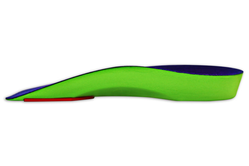 [Australia] - KidSole 3/4 Length Neon Shield Arch Support Insole for kids with foot pronation, flat feet, or any other undiagnosed arch support issues (Big Kids Size US 4-7.5) Big Kids Size US 4-7.5 