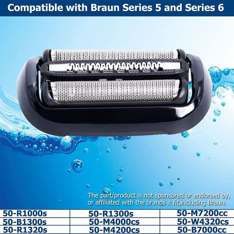 [Australia] - Poweka 53B Shaver Head Compatible Braun 5 Series 6 Series, Electric Replacement Foil and Cutter 5020s, 5018s, 5050cs, 6020s, 50-R1000s 50-M4000cs 50-B1300s 50-B7000cc, Black 