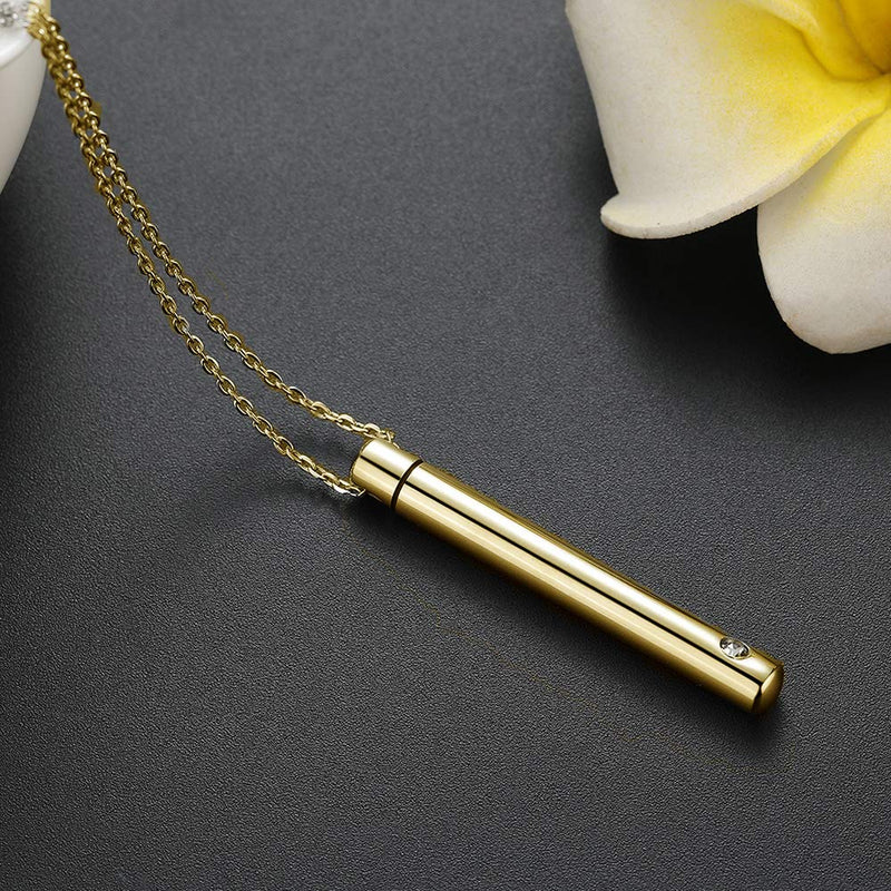 [Australia] - Eternal M. Minilist Bar Cremation Jewelry for Ashes Stainless Steel Urn Necklace for Human Ashes Silver/Rose Gold/Black 