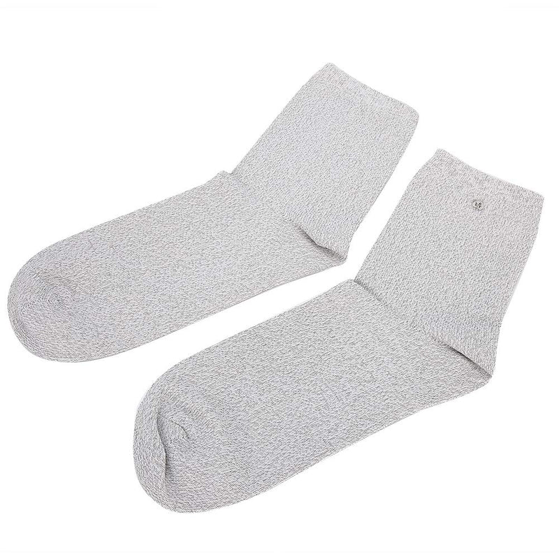 [Australia] - ZJchao 1 Pair Conductive Socks Electrode Socks Thermal Stockings Unisex Machine Physiotherapy Instrument for Men Women(Long Type)(Gray) Gray 