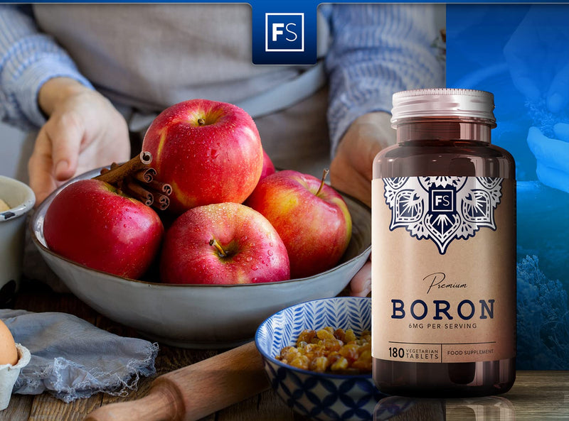 [Australia] - FS Boron Supplement | 180 Chelate Vegan Tablets | 6mg Per Serving - 3 Month Supply | Nootropic Supplements | Gluten, Dairy Free & Non-GMO | Made in The UK in ISO Licensed Facilities 180 Count (Pack of 1) 