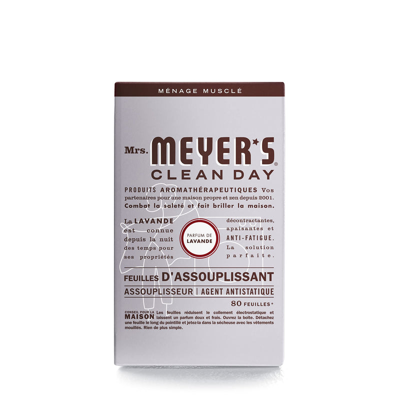 [Australia] - Mrs. Meyer's Dryer Sheets, Fabric Softener, Reduces Static, Infused with Essential Oils, Lavender Scent, 80 Count 