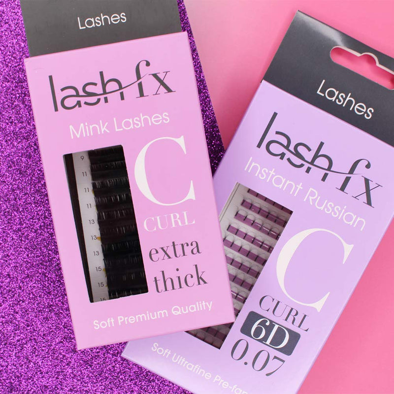 [Australia] - Lash FX C Curl 10D Instant Russian Lightweight False Lashes, Suitable for Individual & Express Treatments - 11mm 